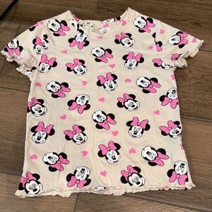 Disney Minnie Mouse Pink and White Top